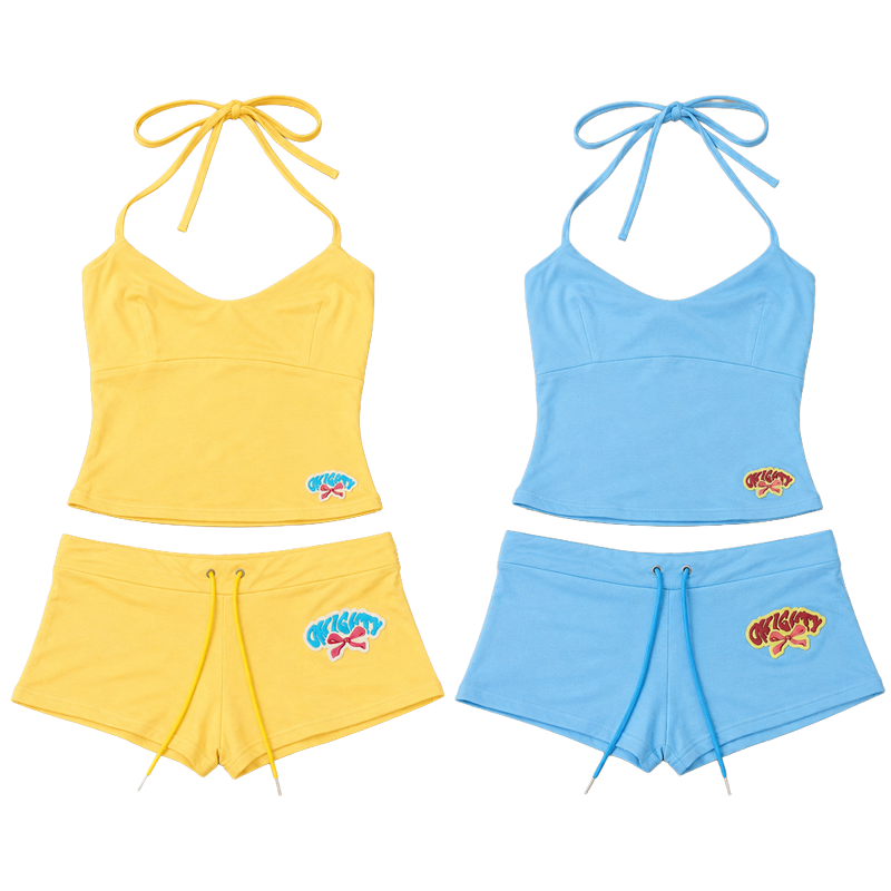 Suspender Tank Top - Setelan 2 Potong Wanita: Atasan Cami
